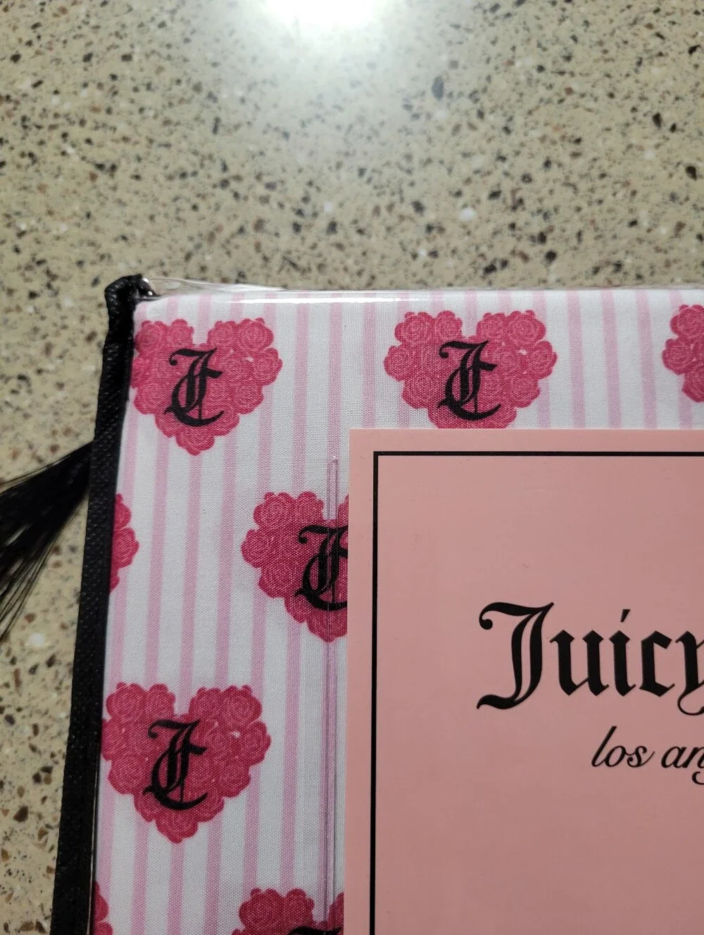 Juicy Couture 4-Pc Twin Size Bedsheet Set Roses Hearts JC Monogram Striped Y2K